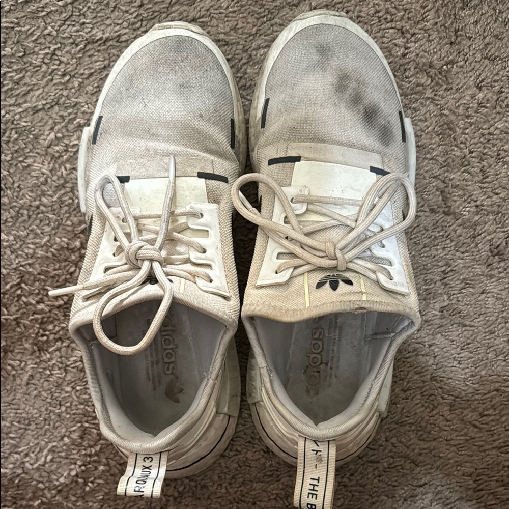 Adidas White Athletic Shoes with Lightweight Fabric